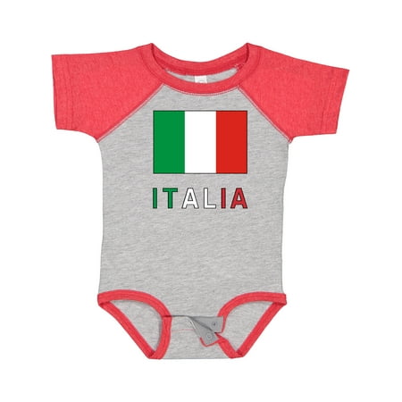 

Inktastic Italy Flag & Italia - Black Border Gift Baby Boy or Baby Girl Bodysuit
