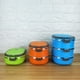 thumbnail image 2 of Zhuge térmica de acero inoxidable de 900 ml, recipiente hermético para alimentos de 1 capa con asa arqueada, para cenas, bento con tapa, color naranja, 20 cm x 13 cm x 8 cm (azul), 2 of 5