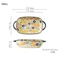 thumbnail image 2 of Hand-Painted Ceramic Double-Handled Baking Pan Colorful Floral Square Tableware Microwave Oven  Roast Chicken, 2 of 6