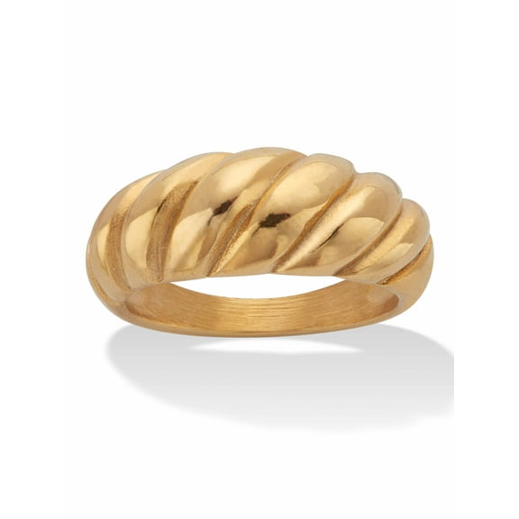 PalmBeach Jewelry Shrimp Style Women's Ring Gold Ion-Plated Stainless Steel