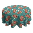 thumbnail image 4 of Round Waterproof Pioneer Floral Tablecloth Reusable Washable Weight Fabric Table Covers for Restaurant,Picnic,Indoor and Outdoor Dining 60 Inch X 60 Inch, 4 of 6