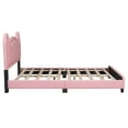thumbnail image 5 of Full Size Bed Frame, Upholstered Platform Bed Frame with Carton Ears Shaped Headboard and Strong Slats Support, No Box Spring Needed, Easy Assembly, Pink, 5 of 9
