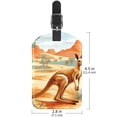 thumbnail image 6 of Square 2Pack PU Leather Kangaroo Cruise Luggage Tag with Privacy Cover and Name ID Tag for Travel Handbags Backpacks Luggage Tags, 6 of 6