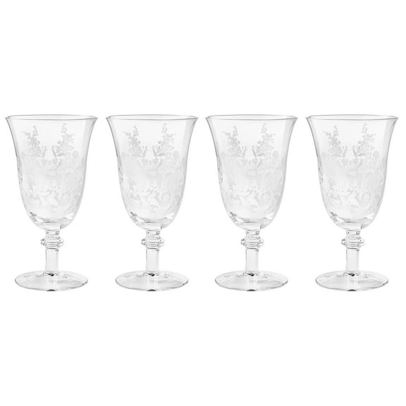 The Pioneer Woman Daisy Glass 14-Ounce Goblet, Clear, Set of 4