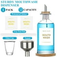 thumbnail image 3 of Topsome Glass Mouthwash Dispenser for Bathroom, 11.8oz Refillable Mouthwash Container with Stainless Steel Pour Spout, Mouthwash Bottle Set with Cup, Funnel & Gold Stickers, Clear, 3 of 7