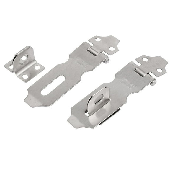 Uxcell Bedroom Gate Door Stainless Steel Latch Padlock Lock Hasp Staples 74mm Length 2pcs