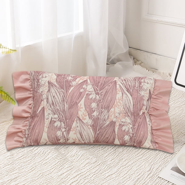Fiudx Funda de Almohada con Diseño de Campanas de Viento, Elegante Funda de Cojín con Volantes, Elegante Diseño Floral, Suave Poliéster, Ideal para Usar En Casa, Oficina o Coche, Regalo Perfecto para