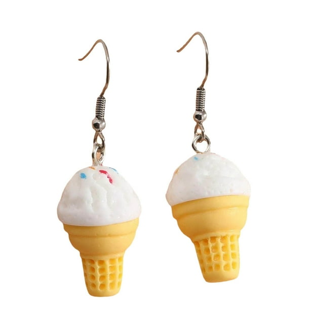 Pendientes japoneses y coreanos con forma de comida, colores a juego, pendientes de moda para niñas con dibujos animados