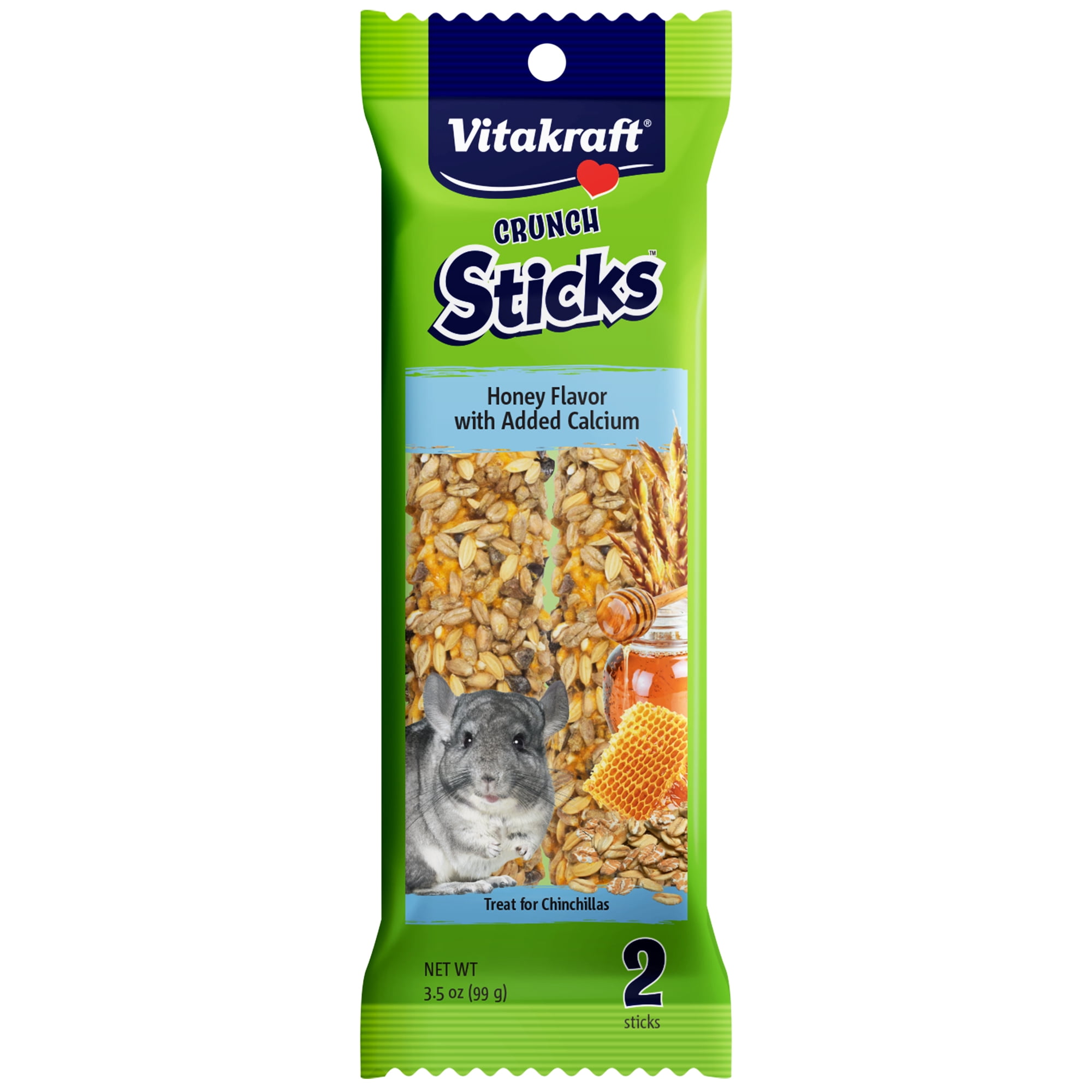 Vitakraft Chinchilla Crunch Sticks with Added Calcium Treat Sticks 2pk 3.5 oz.