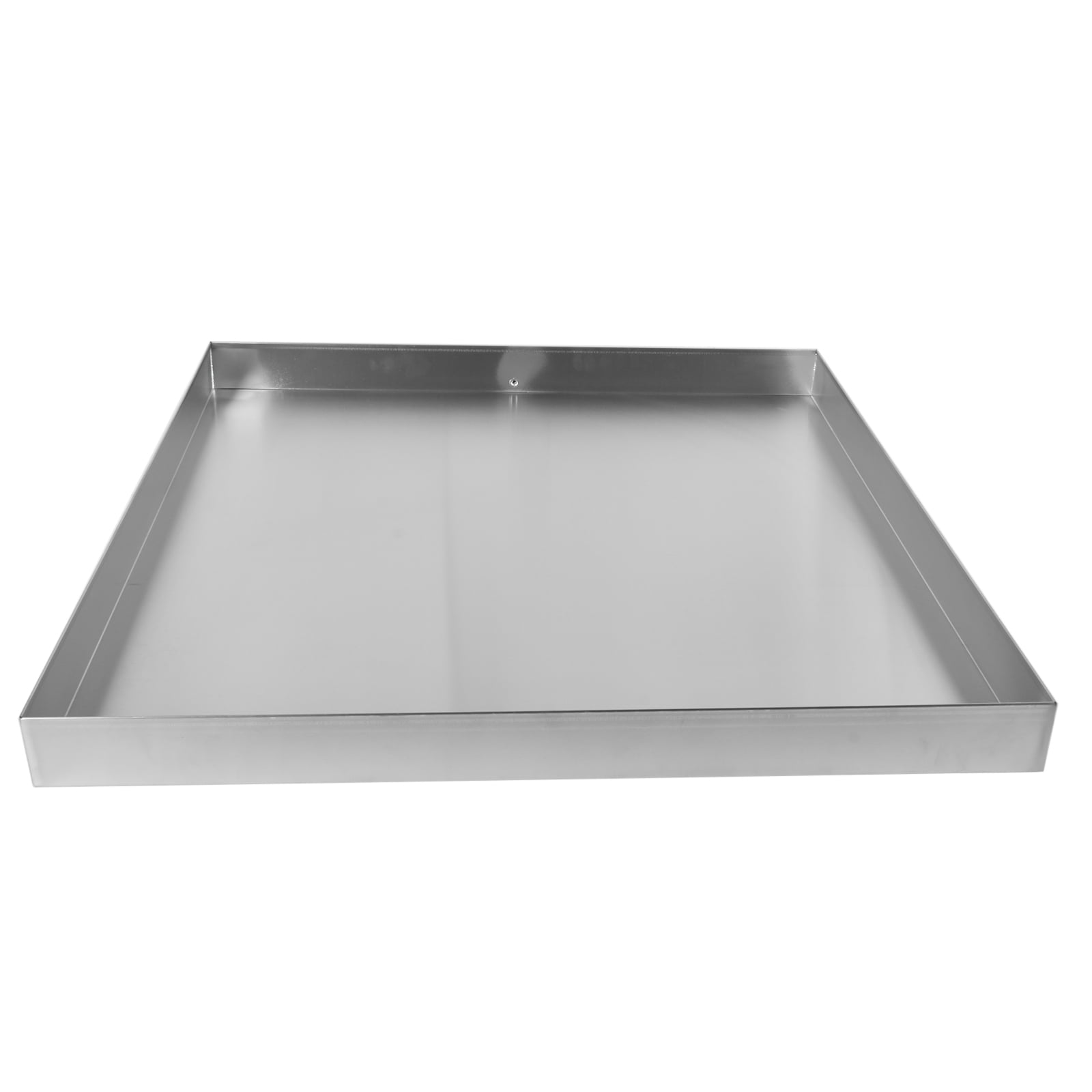 GELUOXI 32 x 30 x 2.5 Inch Washing Machine Pan Stainless Steel Washing Machine Drain Pan Heavy Duty Compact Washer Drip Tray with Drain Hole & Hose Adapter