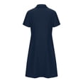 thumbnail image 6 of Fesfesfes Girls Short Sleeve Collar Dress with Lace Button Detail and Pocket Casual School Dress Fashionable Everyday Wear Comfortable Kids Dress(Navy,9-10 Years), 6 of 6