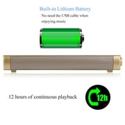 bluetoot h Sound Bar ,Portable wireles s Ultra Stereo Speakers with 2000mAh Long-standby HD Sound Bass for PC/TV/table t Gold
