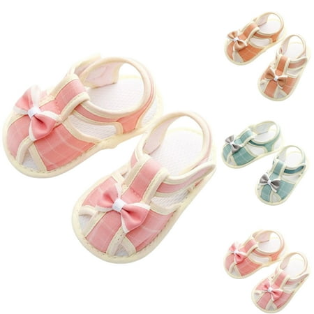 

Summer 0-1 Year Old New Walking Shoes Baby Slip Sandals Orange qILAKOG Size 3-6 Months