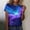 Multicolor N, variant on Bwndum Womens Galaxy Print T-Shirt Short Sleeve Crew Neck Slim Fit All Over Space Nebula Pattern Graphic Tee for Women Plus Size,Size S