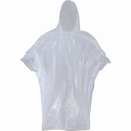 Safety Works 152090 50 x 80 in. Unisex Boss Clear Disposable Rain Poncho
