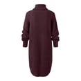 thumbnail image 7 of Ediodpoh Women Fashion Dresses Knitted Midi Mini Sweater Dresses Turtle Neck Dresses Sweater Dresses Red XL, 7 of 7