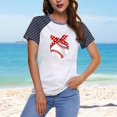 thumbnail image 2 of Tops Cortos para las Mujeres Impreso Cuello Redondo Mangas Cortas Casual Camiseta, Mujer Casual Camisetas para el Hogar Diario, 2 of 4