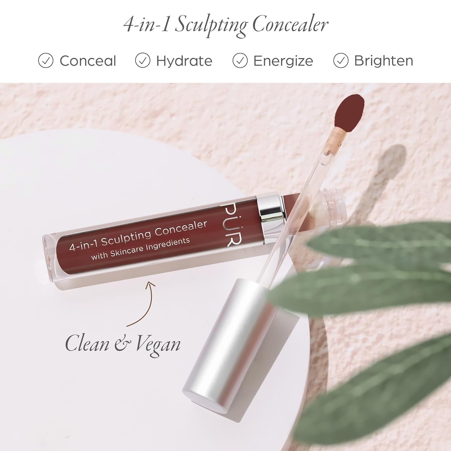 PUR Beauty 4-in-1 Sculpting Concealer for Women - Conceals, Brightens, Plumps & Corrects - Hydrating & Moisturizing Makeup Concealer with Medium to Full Coverage for Dark Circles