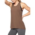 thumbnail image 1 of Eigraketly Camiseta de fitness para mujer, chaleco deportivo para gimnasio, camiseta sin mangas con espalda cruzada y estiramiento activo Uniforme atlético Café SG, 1 of 6