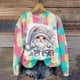 thumbnail image 4 of Christmas Day Color Blocked Women's Hoodie Cute Cartoon Autumn/Winter Long Sleeved Round Neck Clothing Fashion Sportswear 2024, 4 of 5