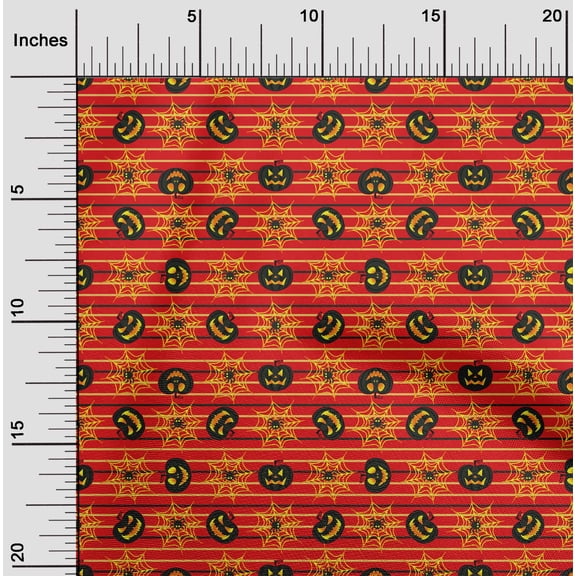 oneOone Cotton Poplin Candy Red Fabric Halloween Sewing Material Print Fabric By The Yard 56 Inch Wide