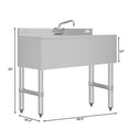 thumbnail image 3 of 38" Three-Compartment Commercial Bar Sink with 3" Backsplash and Low Lead Faucet, 3 of 6