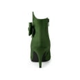 thumbnail image 2 of BLISSFUL STEP Women's Flower Point Toe Size Zipper Stiletto Heel Ankle Boots Green 8, 2 of 8