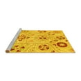 thumbnail image 2 of Ahgly Company Machine Washable Indoor Round Abstract Yellow Modern Area Rugs, 7' Round, 2 of 4