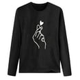 thumbnail image 4 of Blusa de manga larga con cuello redondo suelta informal estampada para mujer Fridja  hj1553, 4 of 5
