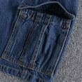 thumbnail image 6 of Mens Jean Shorts Distressed Knee Length Cargo Jeans Shorts with Pockets Vintage Mountaineering Overalls Street Men Denim Shorts, 6 of 7