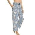 thumbnail image 2 of Naloa Lily Flower Print Women’s Ultra-Soft Comfy Pajama Lounge Pants with Pockets & Drawstring, 2 of 8