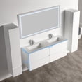 thumbnail image 2 of Blossom Assisi 60" Bathroom Vanity w/ Ceramic Sink | Glossy White |  Basin| Floating Vanity Storage, 2 of 8
