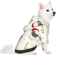 thumbnail image 2 of Goofa Christmas Pug Dog Pattern Small Dog Sweater Hoodies Pet Grey Hooded Soft Fleece Sweatshirts with Pocket Fall Winter Puppy Cat Sweaters Warm Clothes-, 2 of 8