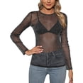 thumbnail image 1 of Mesh Shirt Net Top Transparent Shirt Sexy Mesh, 1 of 4