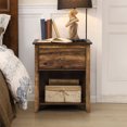 thumbnail image 4 of Costway Table de Chevet Canapé Lit Côté Table Basse Tiroir Étagère Chambre Antiqued, 4 of 10