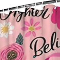 thumbnail image 3 of Pink Breast Cancer and Pioneer Flower Shower Curtain 72"x84" ,Bathroom Decorative Shower Curtains Set with 12 Hooks,Modern Waterproof Washable Shower Curtain, 3 of 6