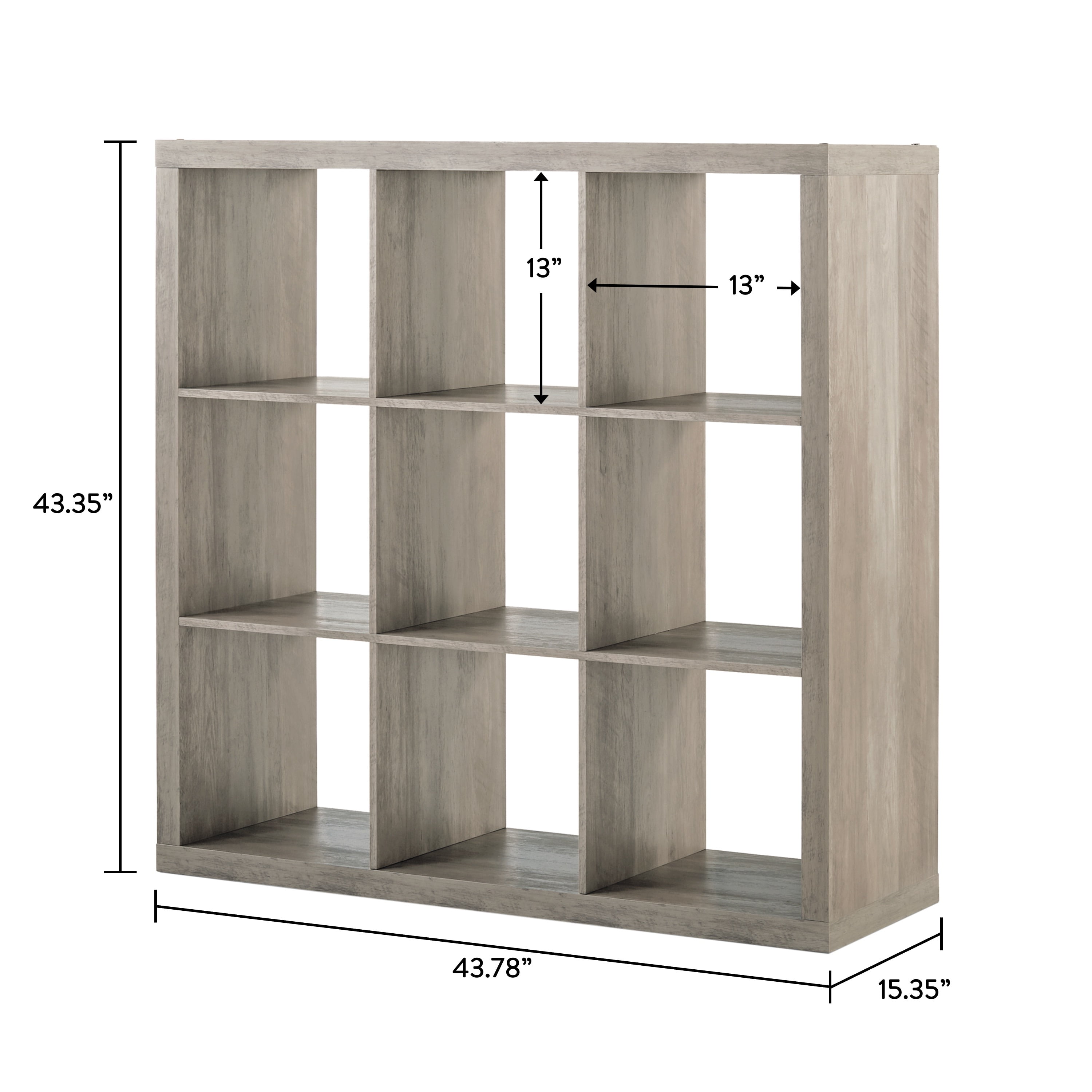 Better Homes & Gardens 9 Cube Storage Organizer, Rustic Gray
