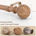 thumbnail image 4 of OLV Boho Curtain Rods 36-88" Heavy Duty with Wood Grain Leaf Finial,Burlywood, 4 of 9