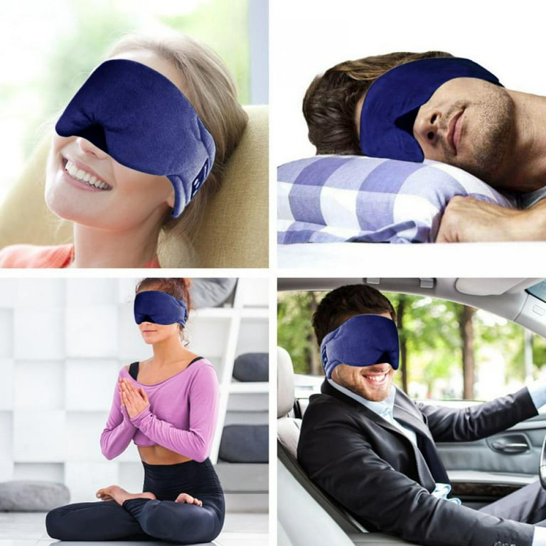Sleep Headphones Breathable Bluetooth 5.0 Headband Sleeping  Headphones,Bluetooth 5.0 Wireless Music Eye Mask,for Side Sleepers Women  Men Office Gadgets Unique Gifts,with Adjustable Strap/Blue 