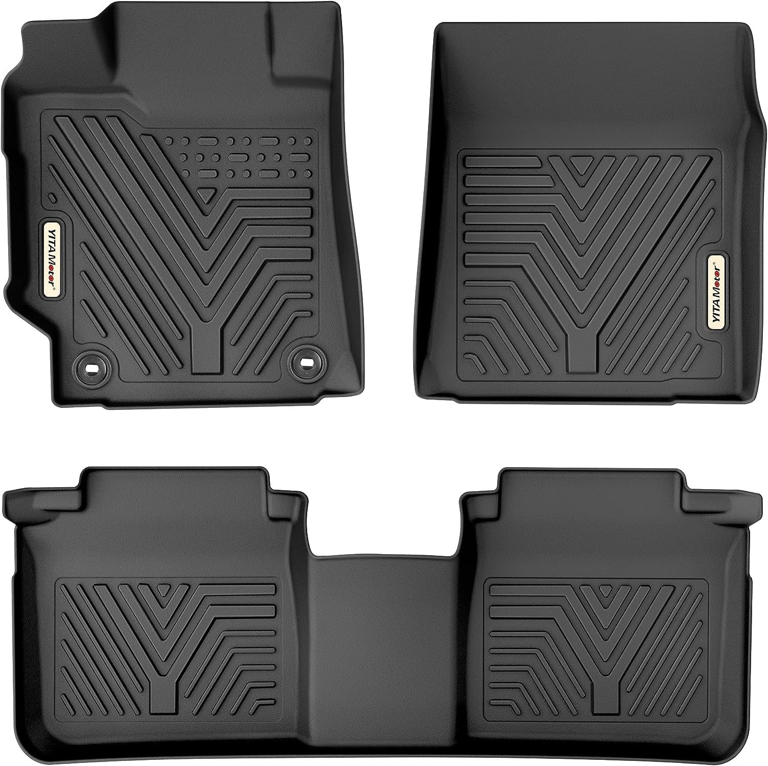 RVNI Floor Mats for 2015-2017 Toyota Camry (No Camry Hybrid Models), FWD Models Only, Fit 1st & 2nd Floor Liner Set Black