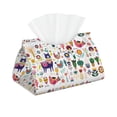 thumbnail image 2 of Lsque Alpaca Flower Printed Long Tissue Box Cover Holder, Facial Paper Organizer Dispenser,Triangle with Bottom Belt, PVC Leather Decorative Organizer, 2 of 9