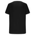 thumbnail image 5 of JURANMO Womens Casual Dressy Shirts Summer Petal Short Sleeve Tees Shirts Solid Color Round Neck Blouse Fashion Pleated Tunics Vacation Tops Black XL Ofertas Flash, 5 of 9
