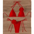 thumbnail image 4 of Traje baño sexy sin espalda para mujer Trajes baño color sólido Traje baño piezas, 4 of 5