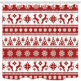 thumbnail image 1 of BOSDECO Christmas Reindeer Snowflake Pine Tree Joint Print Polyester Fabric Bathroom Shower Curtain 66x72 inches, 1 of 1