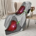 thumbnail image 3 of Sikiie Cherries laid Cozy Flannel Fleece Throw Blanket: Lightweight & Thick for All Seasons - Perfect for Women, Men, & Kids"50"x40", 3 of 6