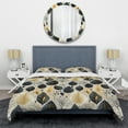 thumbnail image 3 of Designart "Contemporary Leaf Designs III" Blue Plants Bedding Covert Set - Bohemian & Eclectic Bed Set With 1 Sham, 3 of 5