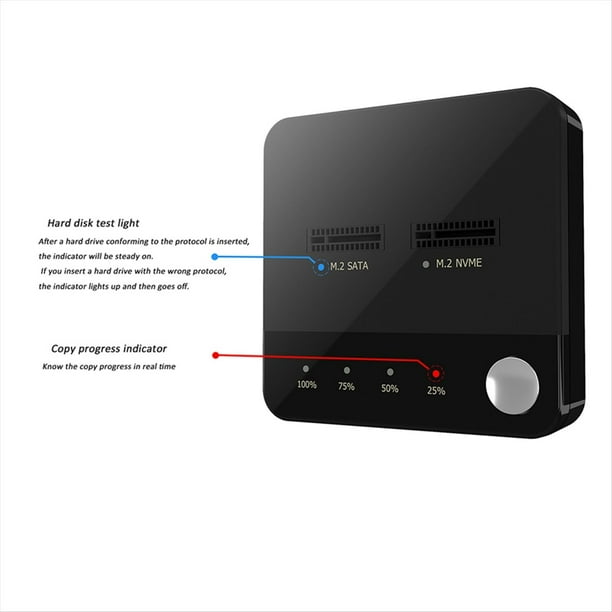 Duplicador M.2 Caja M.2 A Nvme SSD Estación de Acoplamiento de Disco Duro Externo con Clon para Lector SSD M2 HDD