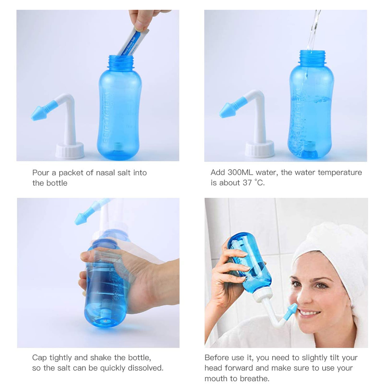 Neti-Pot-Sinus-Rinse-Bottle, Nasal Irrigation for Adult & Kid(300ml) 