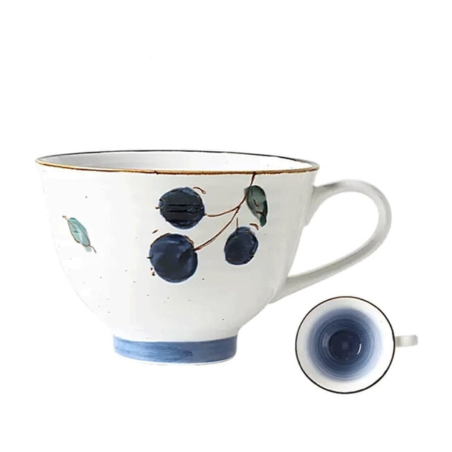 350ML ceramic water cup retro home coffee cup breakfast cup large capacity oatmeal cup ceramic coffee cup
