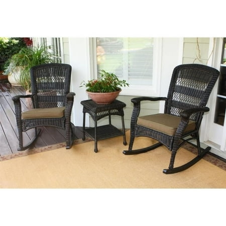 Tortuga Portside 3 Piece Plantation Patio Bistro Set in Dark Roast